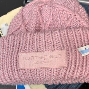 Kurt Geiger Sparkling Pink Knit Hat for Kids